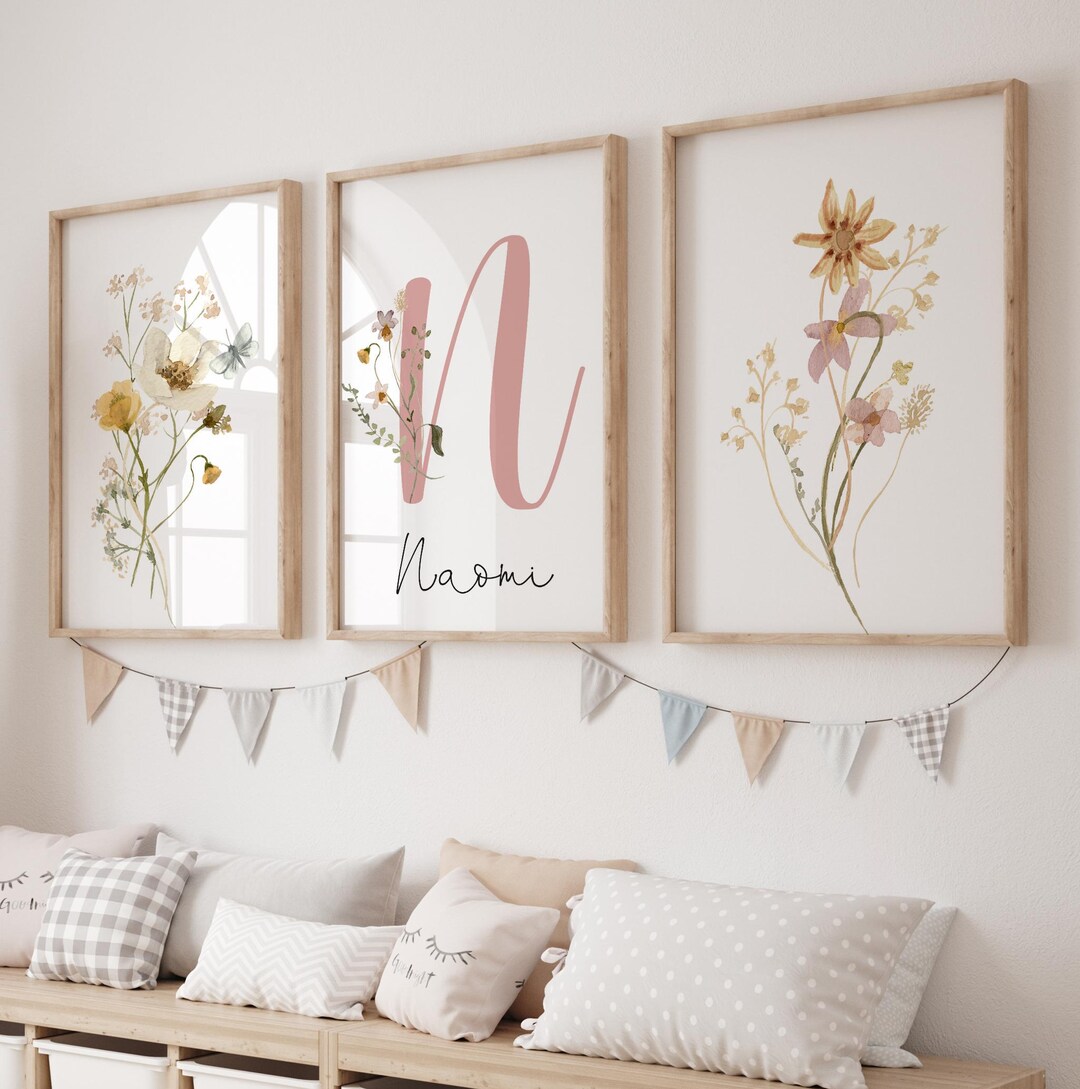 Printable Wall Art, Custom Wildflowers Prints, Floral Nursery Wall Art ...