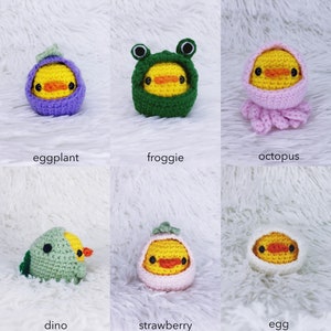 Mini Chick Crochet Plushie Keychain, Amigurumi