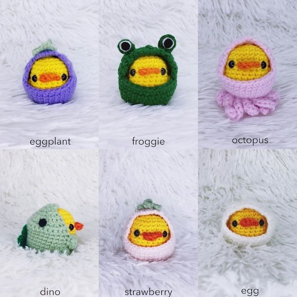 Crochet Duck with Costumes - Cute Mini Duck Stuffed Animal