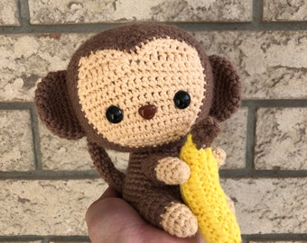 Cute Crochet Monkey, Car Plushy Decoration, Adorable Amigurumi