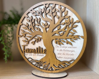 Baum des Lebens aus Holz mit Gravur/Geschenk/Geburtstag/Familie/Spruch/Hochzeit