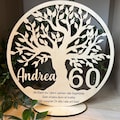 Personalized wooden Tree of Life – Birthday gift with name, age & custom text – Personalized decoration for milestone birthdays product logo