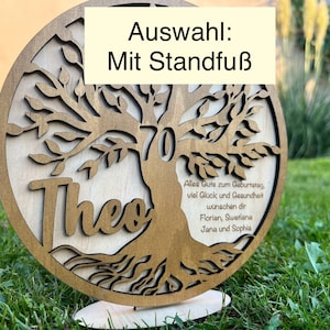 Geburtstag Baum des Lebens personalisiert Wunschgravur Holz Geschenk