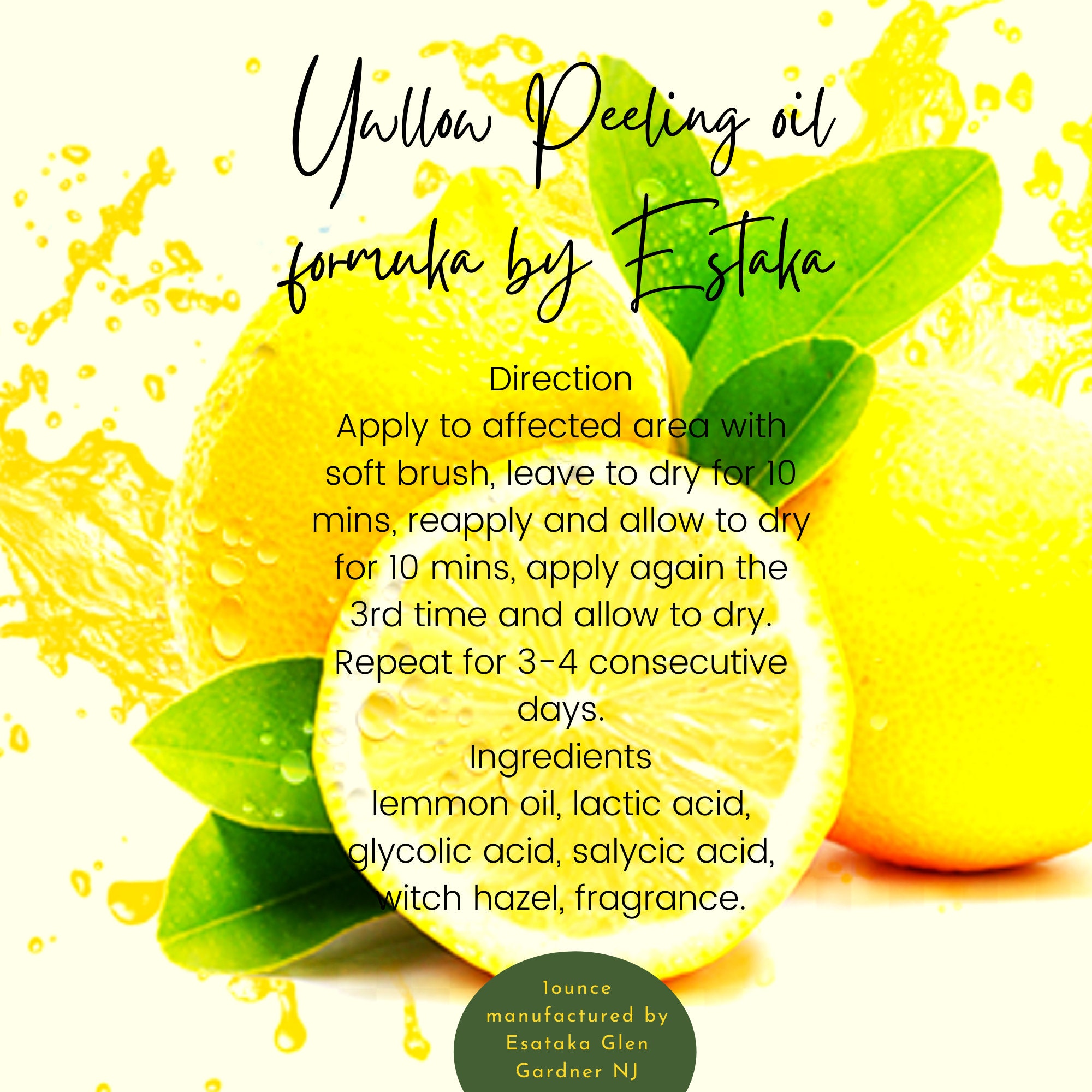 Concentrated Vitamin C Yellow peeling oil for face spots and Etsy