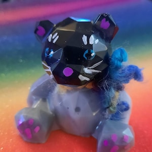Acrylic, RESIN Lucite Black CRYSTAL Cat/Kitty gift for Christmas