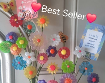 RETROSTYLE Midcentury-style Lucite FLOWERS Bouquet SMALL gift for Mother's day