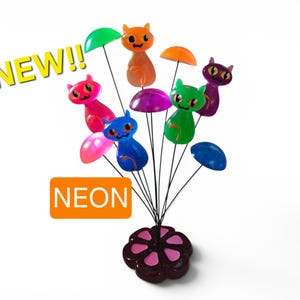 ATOMIC Cat Kinectic Sculpture Midcentury Repro NEON