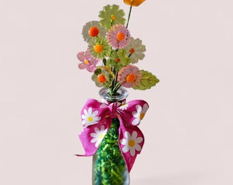 Midcentury Decor Lucite 1960's RETROSTYLE FLOWERS in bright colors gift for her