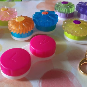 2 for 1 CONTACT LENS Cases with acrylic flowers Christmas gift for her