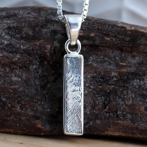 Rare Meteorite Pendant, 925 Sterling Silver Pendant, Rhodium Muonionalusta Meteor Pendant, Handmade Space Astronomy Jewelry, Christmas Gifts