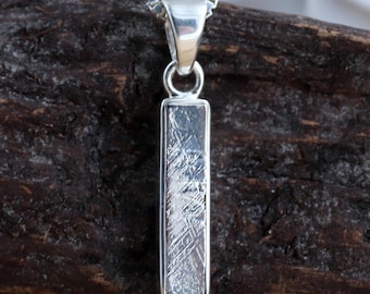 Rare Meteorite Pendant, 925 Sterling Silver Pendant, Rhodium Muonionalusta Meteor Pendant, Handmade Space Astronomy Jewelry, Christmas Gifts
