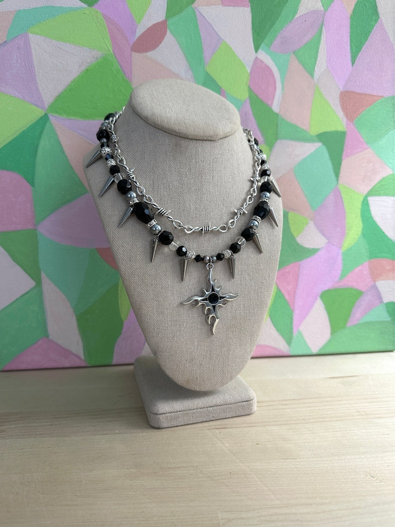 Spiked Blaze Necklace Etsy