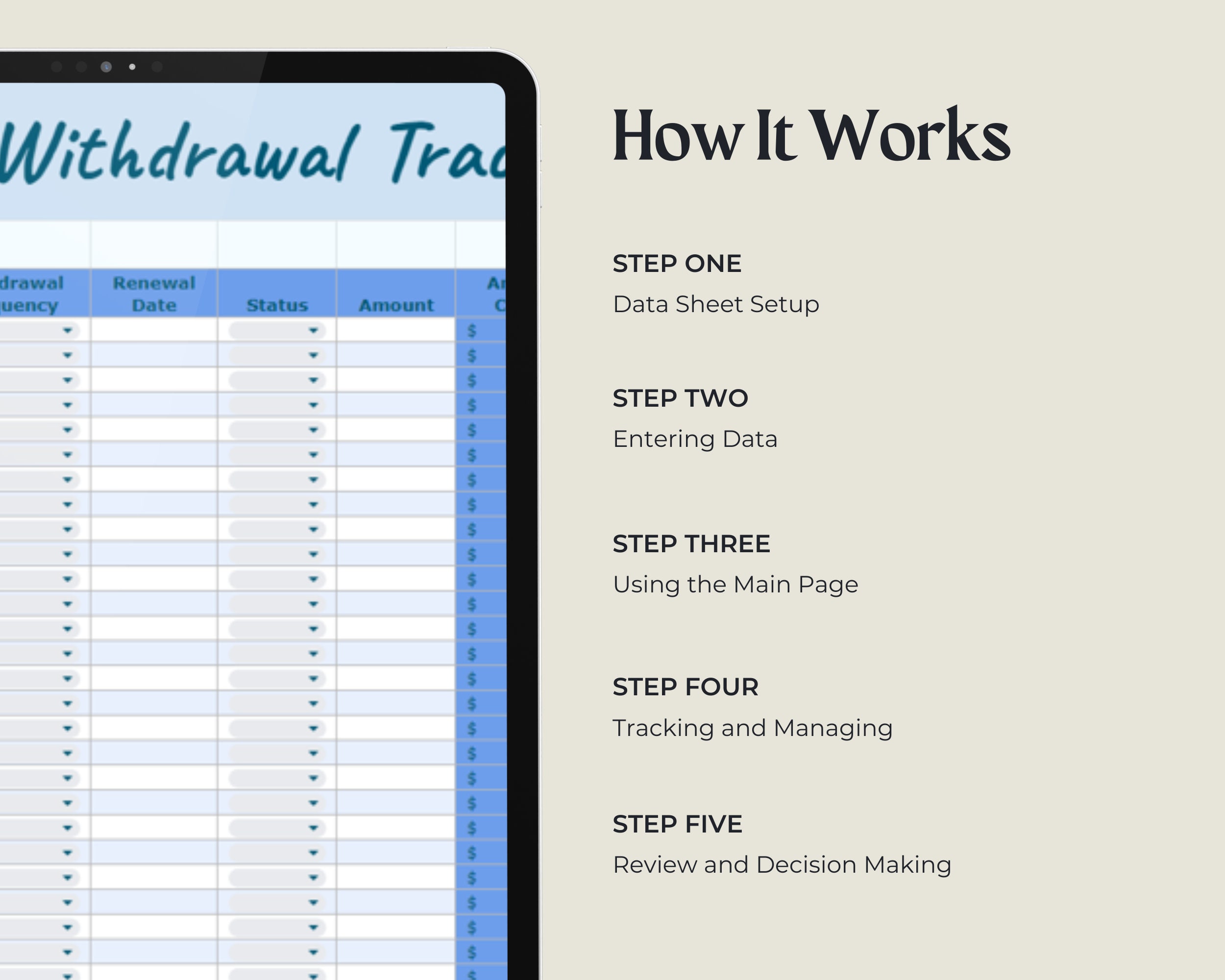 Automatic Withdrawal Tracker Excel Template, Personal Finance ...