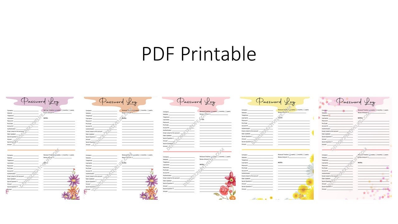 The Ultimate Printable Password Tracker Log Organizer List Planner ...