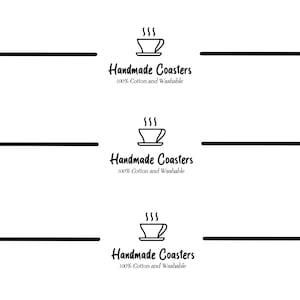Printable Handmade Coaster Wrap DIY Packaging Downloadable PDF Print Cut  Glue