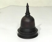 Handmade Buddhist Stupa Wood Craft, Temple Home DecorationBuddha Rare wood statue Wooden Meditating, Hand Carved Sculpture, Wood Decor