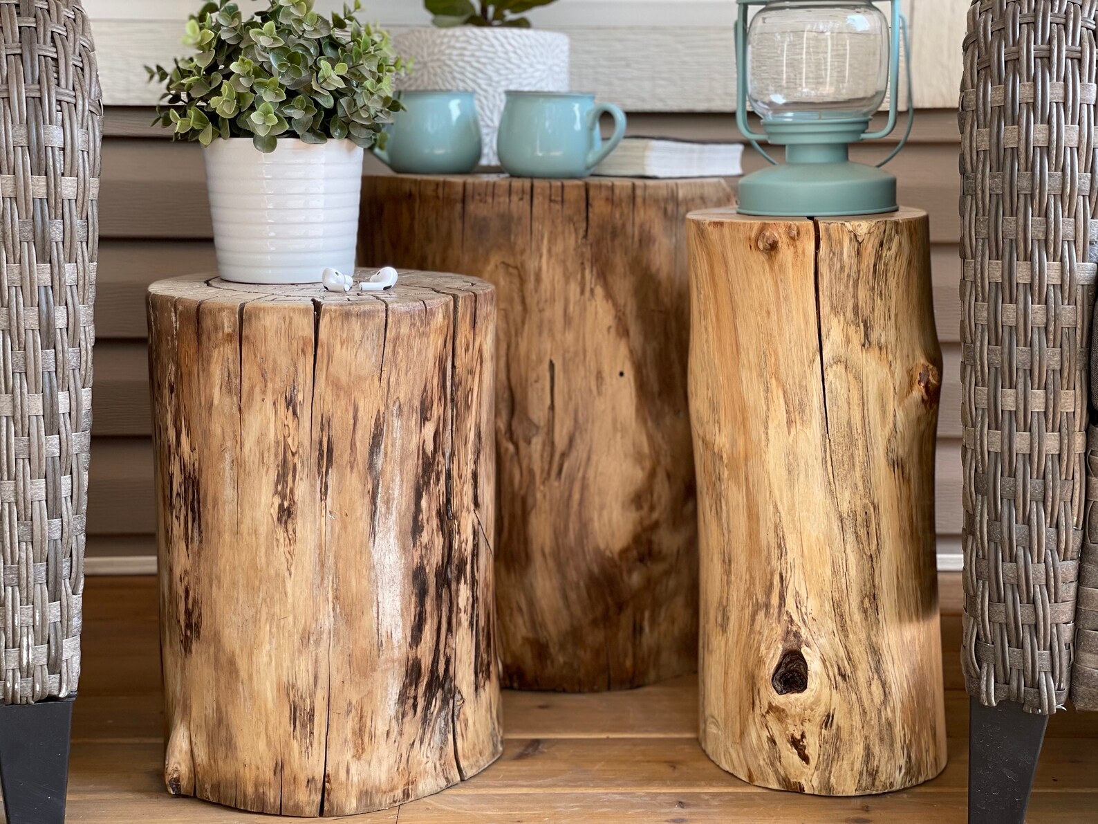 Reclaimed stump table Solid Ash tree stump indoor/outdoor end Etsy