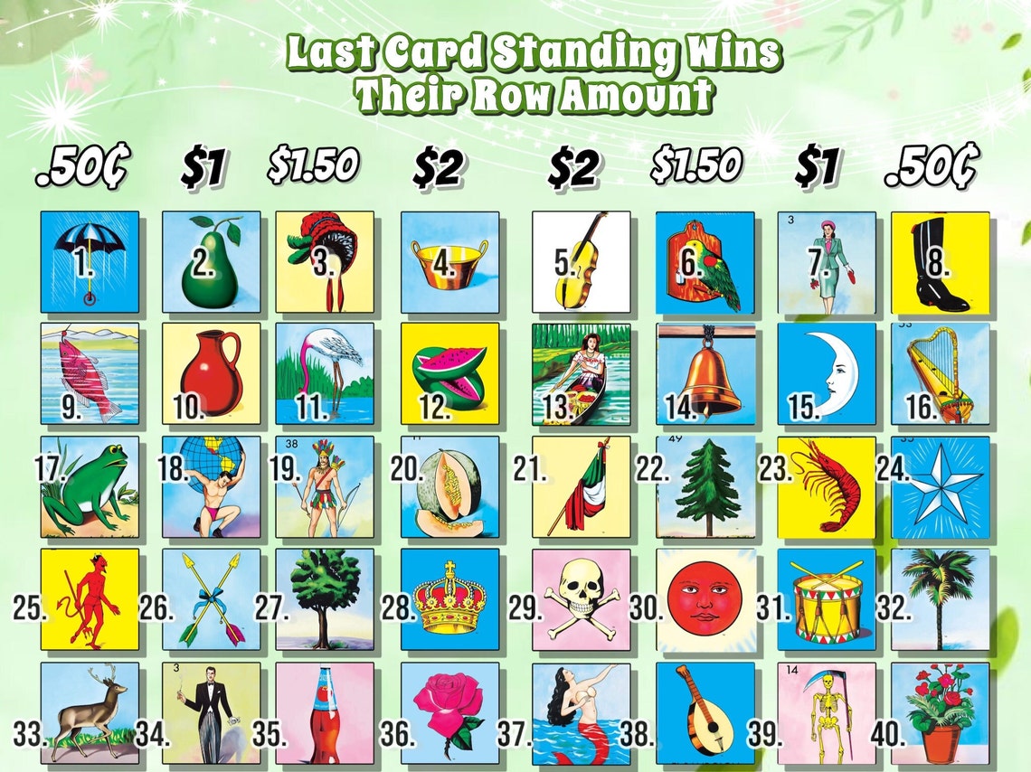 Custom loteria bingo game board Etsy