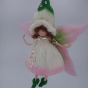 Handmade Needle Felted Fairy Doll, Whimsical Wool Decoration, Perfect Christmas Decoration, Unique Handmade Christmas Decor