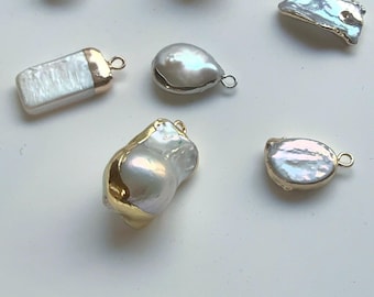 Baroque Freshwater Pearl Pendant: Natural Pink Pearl Necklace