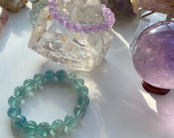 Natural Feather Fluorite Bracelet: Healing Crystal Jewelry