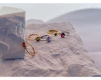 Handcrafted Gemstone Ring: s925 Silver, Adjustable Size