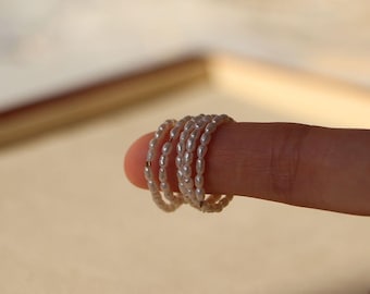 Handmade delicate pearl ring made of mini freshwater pearls/ pearl ring/gift idea/ gift idea for her/fine pearl ring/firend gift/small gift