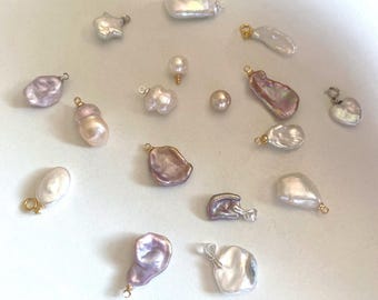 Baroque Freshwater Pearl Pendant: Natural Iridescent Gemstone