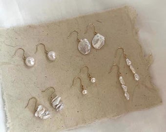 Freshwater Pearl Drop Earrings: S925 Silver Hooks, Bridal Jewelry