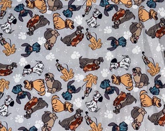 Disney Dogs Fabric 100% Cotton Fabric Fat Quarter Tumbler Cuts Fat Eighths Pluto Dalmatyńczyki Stitch Zakochany kundel i więcej