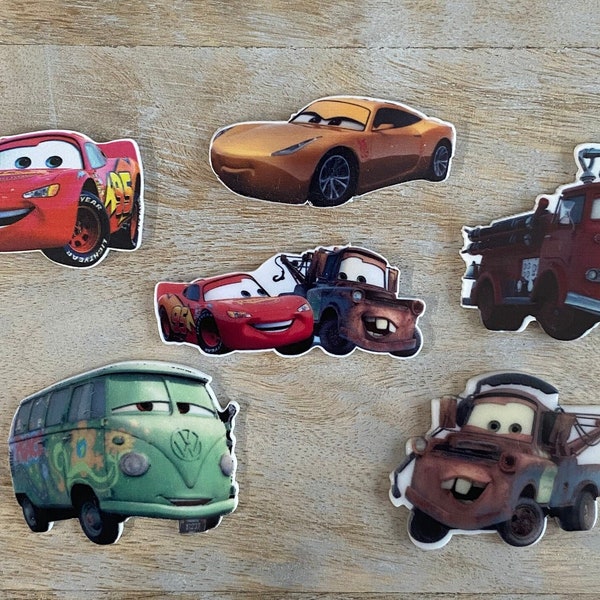 Disney Cars Planar Resin Flat Backs | Lightning McQueen, Tow Mater  | Hair Bow Centers, Scrapbooking Embellishment