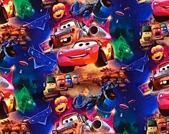 Disney Cars Fabric 100% Cotton Fabric Fat Quarter Tumbler Cuts Fat Eighths Lightning McQueen Mater Sally Cruz Cal Cars Land Fabric