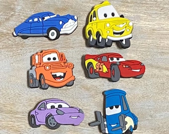 Disney Cars Shoe Charms | Rubber Accessory Embellishment Disney Ears Lightning McQueen Tow Mater Radiator Springs | Shoe Buckles fits Crocs
