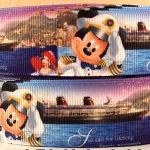 Disney Cruise Line Ribbon 1 "Hochwertiges Ripsband Massenware Kreuzfahrtschiff Bootkapitän Micky Maus Band Wunsch Traum Fantasie