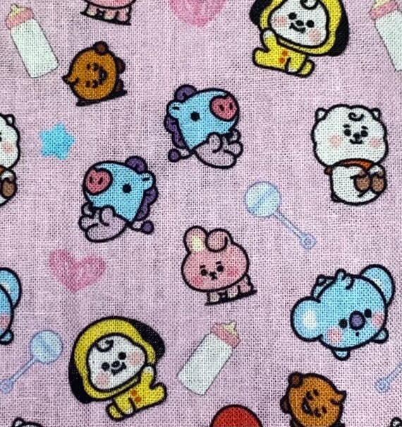 BTS Fabric 100 Cotton Fabric by the Yard Bangtan KPOP Group Etsy