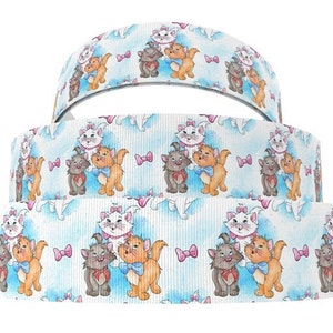 Disney Aristocat Ribbon 1" and 1.5" High Quality Grosgrain Ribbon By The Yard Kitten Marie Ribbon Movie Film Toulouse Berlioz Cats Kittens