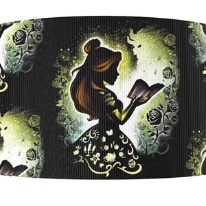 Disney Belle Ribbon 1" & 1.5" High Quality Grosgrain Ribbon By The Yard Princess Beauty and the Beast Ribbon Character Cartoon