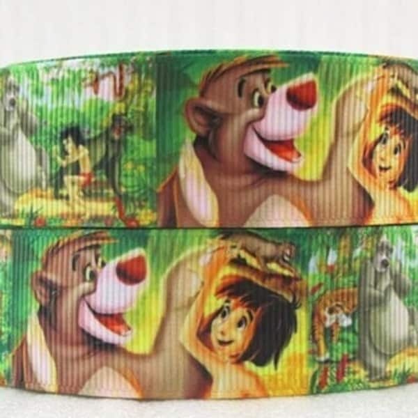 Disney Jungle Book Ribbon 1" High Quality Grosgrain Ribbon By The Yard Mogli Baloo Cartoon Characters