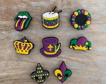 Hebillas para zapatos de Mardi Gras / Adornos de goma para accesorios Máscaras clásicas de Mardi Gras Bufón de mascaradas Fiestas de Nueva Orleans