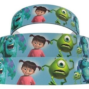 Disney Monster's Inc. Ribbon 1" or 1.5" High Quality Grosgrain Ribbon By The Yard | Sully, Boo, Mike | Hair Bows, Scrapbooking, Wreaths More