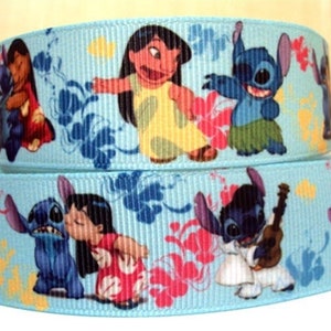 Lilo and Stitch Ribbon 1&quot;, 1.5&quot; and 2&quot; High Quality Grosgrain Ribbon By The Yard Movie Inspired Characters Disney Elvis Hawaiian