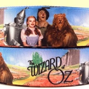 Der Zauberer von Oz Band 1", 1,5" und 2" High Quality Ripsband Schüttware Dorothy Tin Man Vogelscheuche Feiger Löwe Toto Kansas