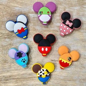 7 delar komplett set Disney skoberlocker ballonger | Gummitillbehörsdekoration Musse Mimmi Pigg Kalle Toy Story Woody Buzz Stitch Puh