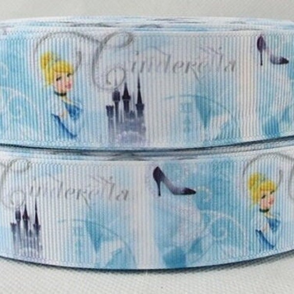 Disney Cinderella Ribbon 1" High Quality Grosgrain Ribbon By The Yard Princess Ribbon Castle Fairies