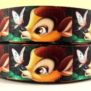 Disney Bambi Ribbon 1&quot; High Quality Grosgrain Ribbon By The Yard Disney Characters Ribbon | Hair Bows, Lanyards, Wreaths, Scrapbooking More
