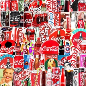 Coca Cola Stickers Pack | Water Resistant | Laptop Stickers | Water Bottle | Decoration | Scrapbooking | Journaling Coke Stickers