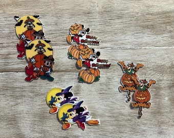 Disney Halloween Resins | Planar Resin Flat Backs | Pumpkin Mickey Mouse, Witch Minnie Mouse, Goofy Donald, Tigger | Complete Set