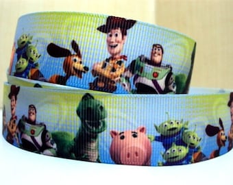 Ruban Disney Toy Story 2,5 cm et 1,5 po. Ruban gros-grain haute qualité par mètre Ruban Woody Buzz l'Éclair Jambon moulant