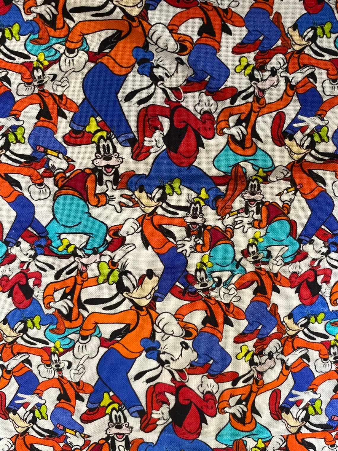 Goofy Fabric 100 Cotton Fabric by the Yard Disney Collage Etsy