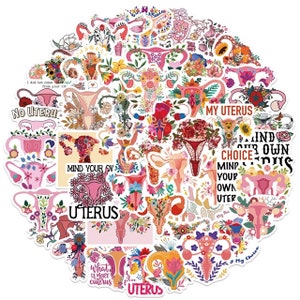 Feminist Stickers Pack | Water Resistant | Laptop Stickers | Water Bottle Decoration | Scrapbooking | Journaling | Uterus | Women&#39;s Rights